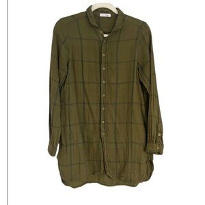 CP Shades & Free People Olive Green Tunic Top Sz Small Cotton
